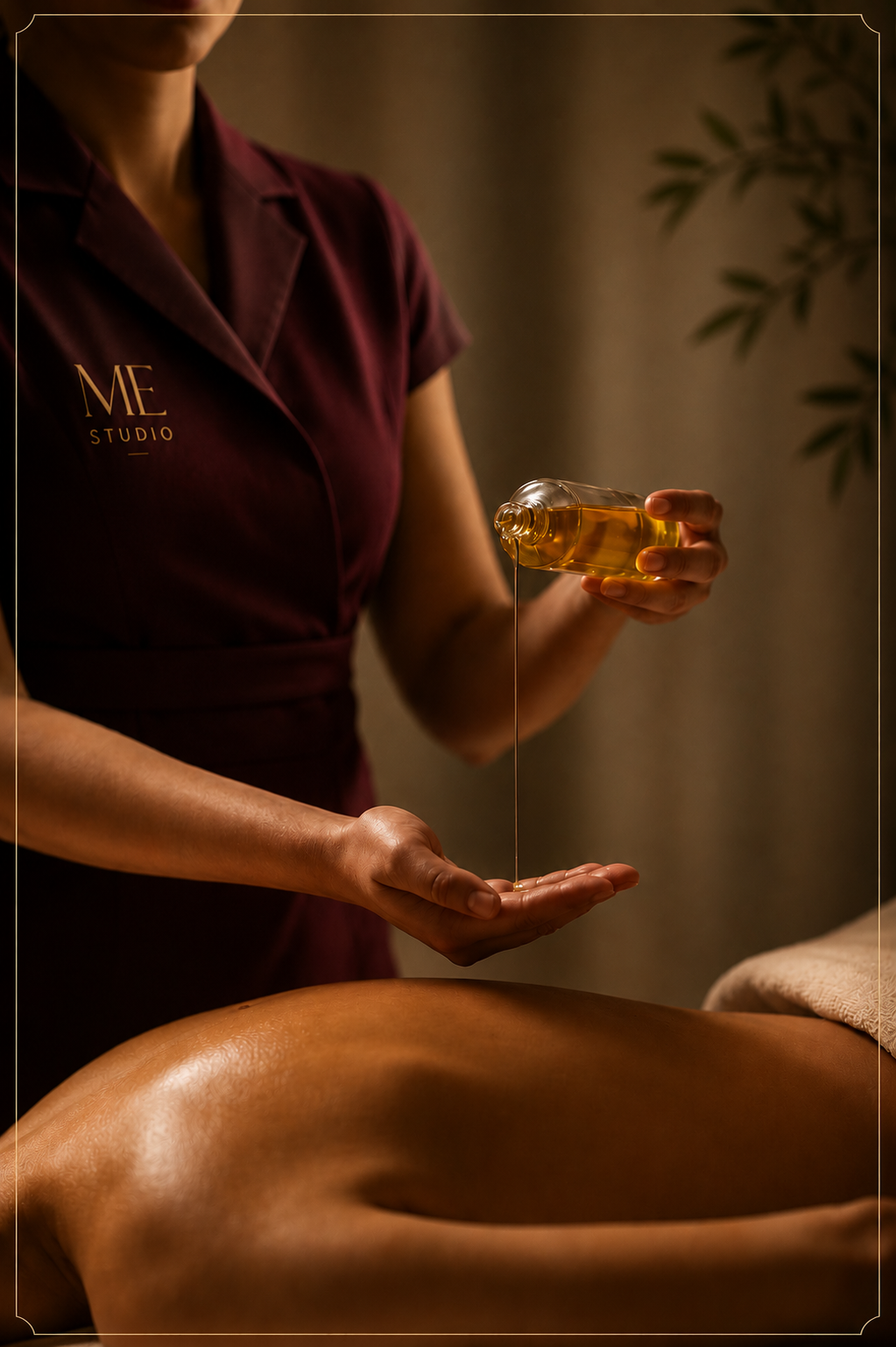 Massage oil at ME Studio